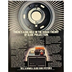 Bell & Howell Slide Cube System II "An Alternative to Round Trays" Print Ad 1979